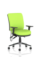 Chiro Medium Back Task Operators Chair With Height Adjustable & Folding Arms - Bespoke Fabric - NWOF