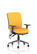 Chiro Medium Back Task Operators Chair With Height Adjustable & Folding Arms - Bespoke Fabric - NWOF