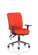 Chiro Medium Back Task Operators Chair With Height Adjustable & Folding Arms - Bespoke Fabric - NWOF