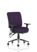 Chiro Medium Back Task Operators Chair With Height Adjustable & Folding Arms - Bespoke Fabric - NWOF