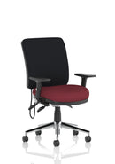 Chiro Medium Back Task Operators Chair With Height Adjustable & Folding Arms - Bespoke Fabric - NWOF