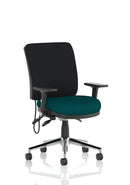 Chiro Medium Back Task Operators Chair With Height Adjustable & Folding Arms - Bespoke Fabric - NWOF