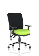Chiro Medium Back Task Operators Chair With Height Adjustable & Folding Arms - Bespoke Fabric - NWOF