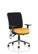 Chiro Medium Back Task Operators Chair With Height Adjustable & Folding Arms - Bespoke Fabric - NWOF