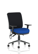 Chiro Medium Back Task Operators Chair With Height Adjustable & Folding Arms - Bespoke Fabric - NWOF