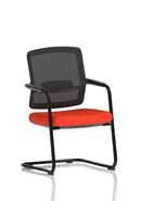 Dynamic Flint Mesh Back Cantilever Chair with bespoke fabric, showcasing ergonomic design and modern office seating style.