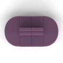 Dynamic Mawsley modular seating set with low back 8-seater capsule island, shown in a stylish outdoor lounge arrangement.