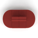 Dynamic Mawsley modular seating set with low-back 8-seater capsule island, featuring sleek cushions and modern design.