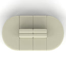 Dynamic Mawsley modular seating set with high back 8-seater capsule island, featuring plush cushions and modern design.