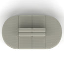 Dynamic Mawsley Modular Seating Set with high back 8-seater capsule island, shown in a stylish outdoor lounge configuration.