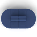 Dynamic Mawsley Modular Seating Set with high back 8-seater capsule island, featuring modern outdoor lounge furniture.