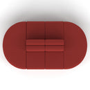 Dynamic Mawsley Modular Seating Set with high-back 8-seater capsule island, featuring plush cushions and modern design.