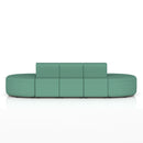 Dynamic Mawsley Modular Seating Set low back 10-seater capsule island shown in a modern lounge setting with plush cushions.