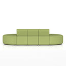 Dynamic Mawsley Modular Seating Set with low back 10-seater capsule island, featuring sleek, contemporary lounge design.