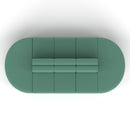 Dynamic Mawsley Modular Seating Set with low back 10-seater capsule island, featuring modern outdoor lounge furniture.