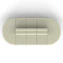 Dynamic Mawsley modular seating set with low back 10-seater capsule island, showcasing sleek modern design and versatile lounge arrangement.