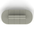 Dynamic Mawsley modular seating set with low back 10-seater capsule island, featuring sleek, modern design and plush cushions.