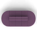 Dynamic Mawsley modular seating set with low back 10-seater capsule island, shown in a stylish outdoor lounge area.