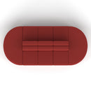 Dynamic Mawsley Modular Seating Set with low back design, 10-seater capsule island for versatile outdoor or indoor lounge areas.