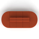 Dynamic Mawsley Modular Seating Set with low back, 10-seater capsule island, featuring plush cushions and modern design.