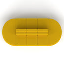 Dynamic Mawsley Modular Seating Set with low back, 10-seater capsule island, showing the spacious, modern outdoor lounge arrangement.