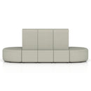 Dynamic Mawsley Modular Seating Set with high back 10-seater capsule island, featuring modern outdoor lounge furniture.