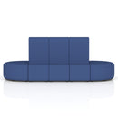 Dynamic Mawsley Modular Seating Set with high back 10-seater capsule island, shown in a stylish, modern outdoor lounge setting.