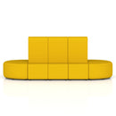 Dynamic Mawsley Modular Seating Set with high back 10-seater capsule island, featuring sleek modern outdoor furniture design.