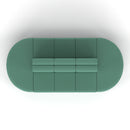 Dynamic Mawsley Modular Seating Set with high back 10-seater capsule island, featuring modern outdoor lounge furniture.