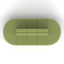 Dynamic Mawsley modular seating set with high back 10-seater capsule island, featuring modern outdoor lounge furniture.