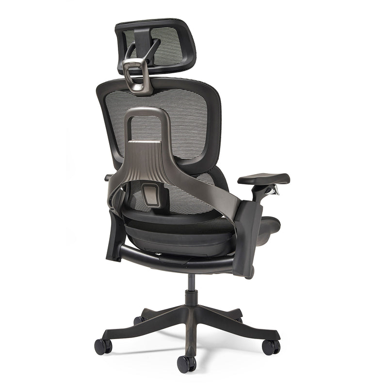 Lyra Fully Ergonomic Task Chair With Adjustable Arms & Integrated Headrest - Black