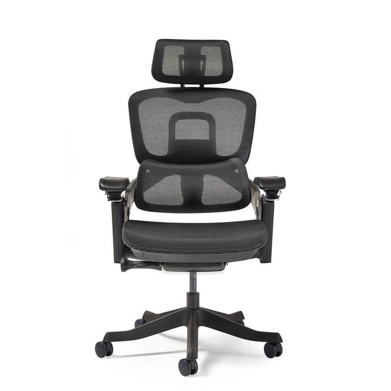 Lyra Fully Ergonomic Task Chair With Adjustable Arms & Integrated Headrest - Black