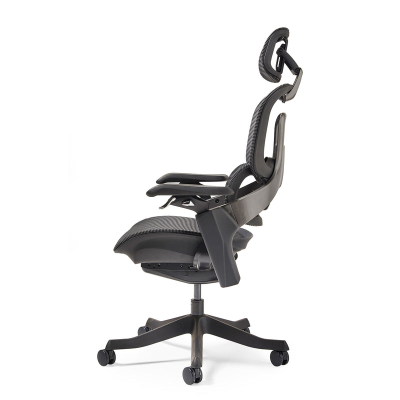 Lyra Fully Ergonomic Task Chair With Adjustable Arms & Integrated Headrest - Black