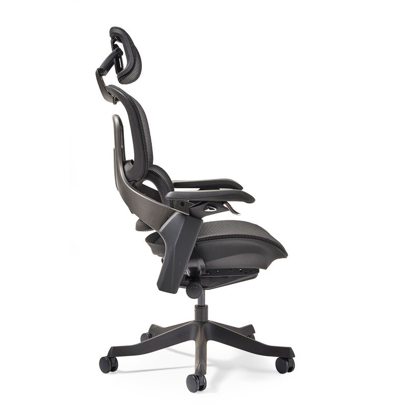 Lyra Fully Ergonomic Task Chair With Adjustable Arms & Integrated Headrest - Black