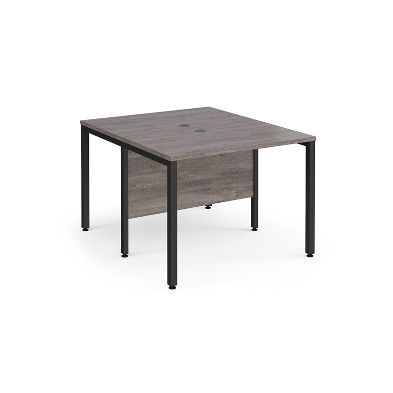 Maestro 25 600mm Deep Back To Back Straight Desks With Bench Leg - Grey Oak - NWOF