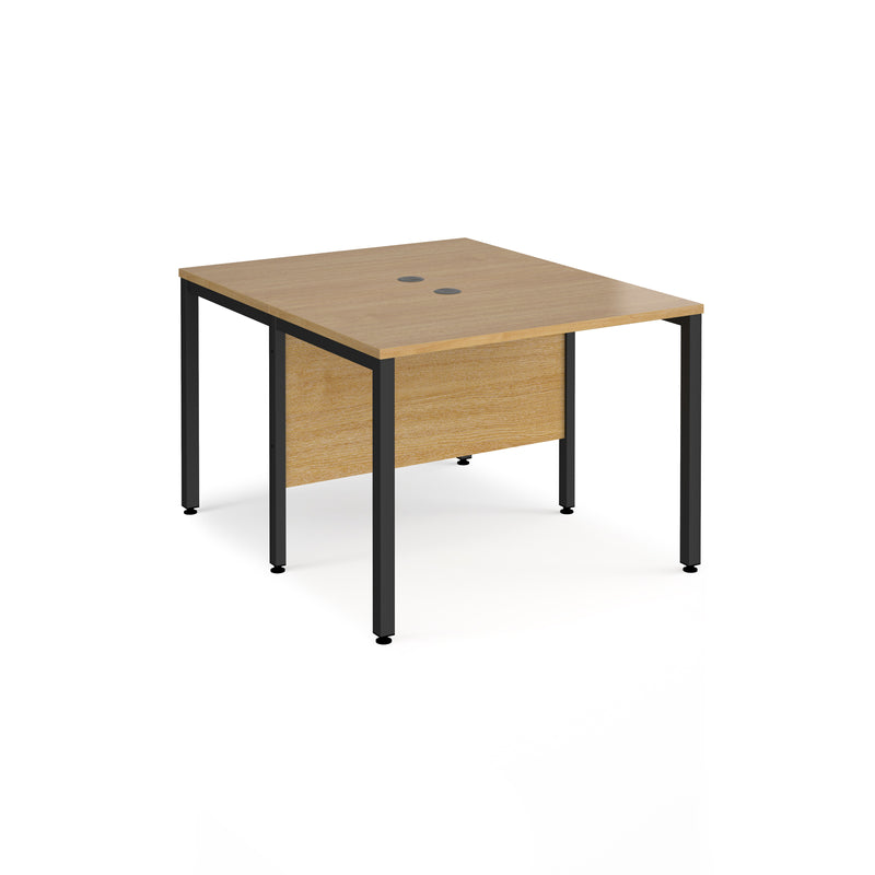 Maestro 25 600mm Deep Back To Back Straight Desks With Bench Leg - Oak - NWOF