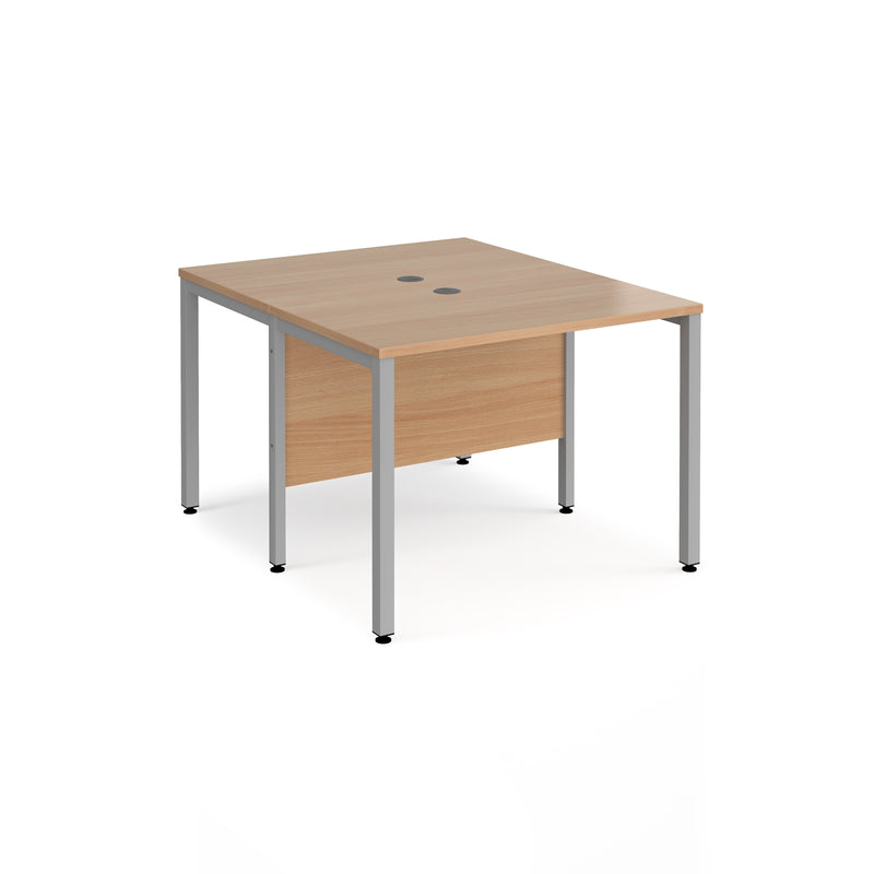 Maestro 25 600mm Deep Back To Back Straight Desks With Bench Leg - Beech - NWOF