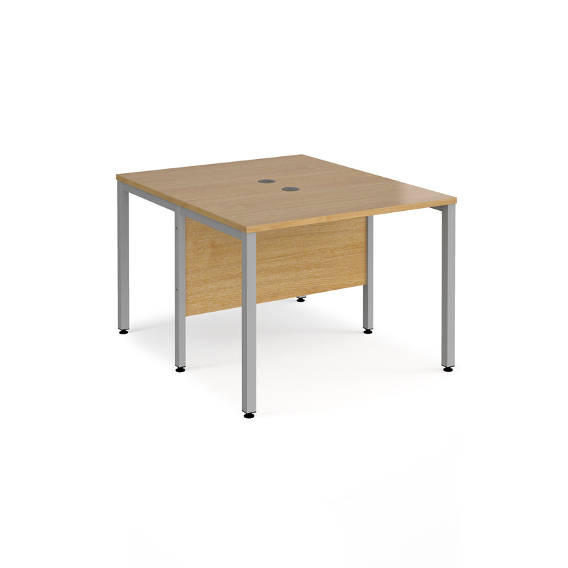 Maestro 25 600mm Deep Back To Back Straight Desks With Bench Leg - Oak - NWOF