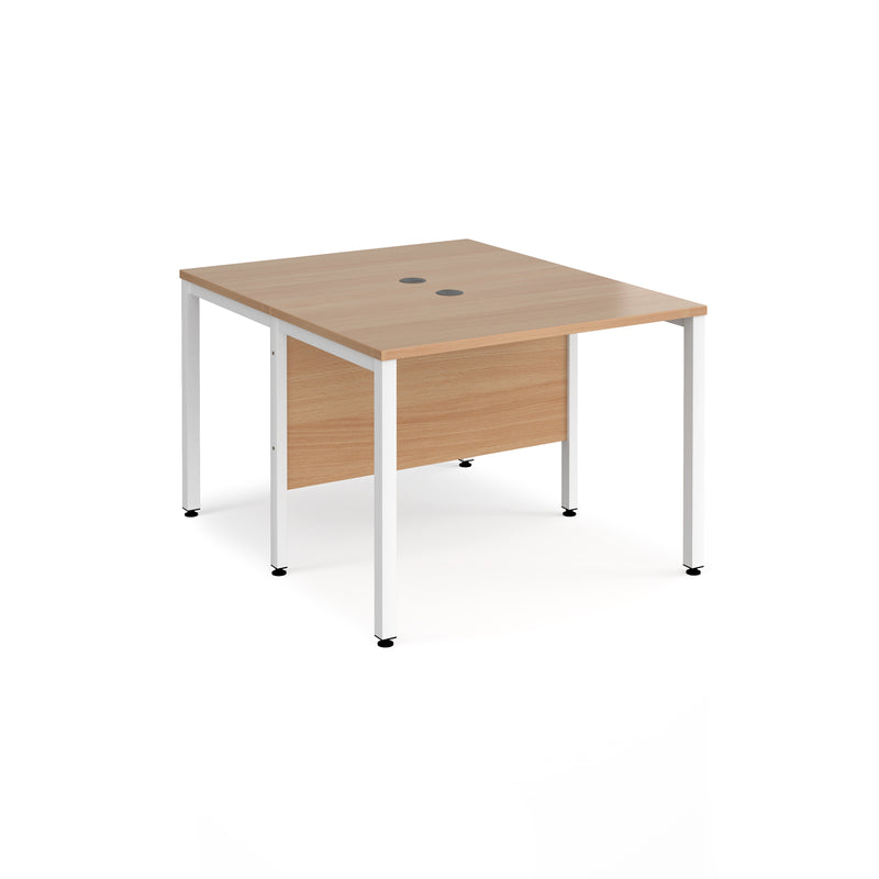 Maestro 25 600mm Deep Back To Back Straight Desks With Bench Leg - Beech - NWOF