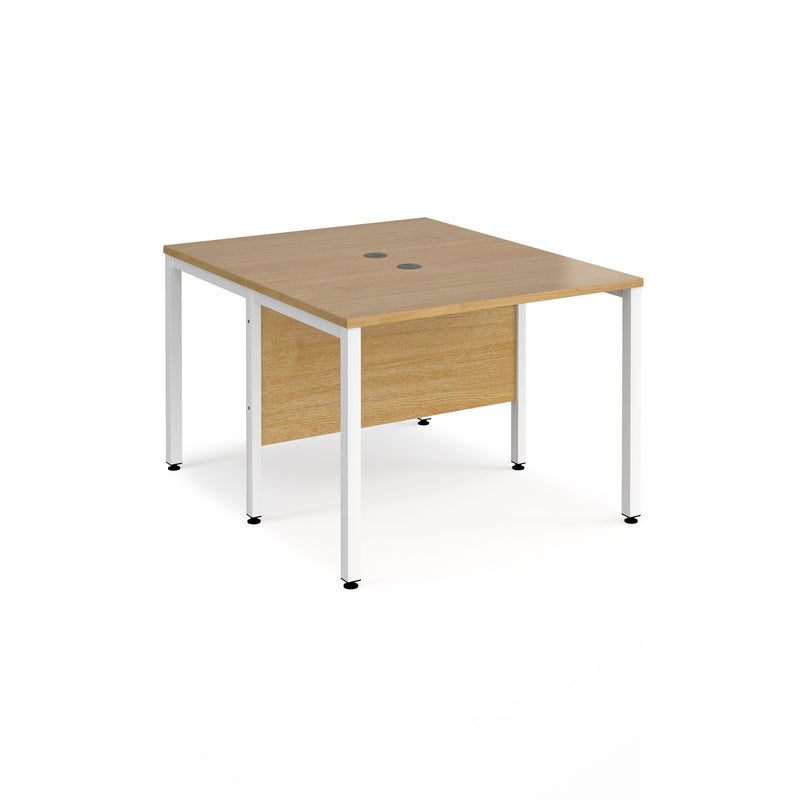 Maestro 25 600mm Deep Back To Back Straight Desks With Bench Leg - Oak - NWOF