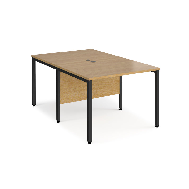 Maestro 25 800mm Deep Back To Back Straight Desks With Bench Leg - Oak - NWOF