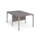 Maestro 25 800mm Deep Back To Back Straight Desks With Bench Leg - Grey Oak - NWOF