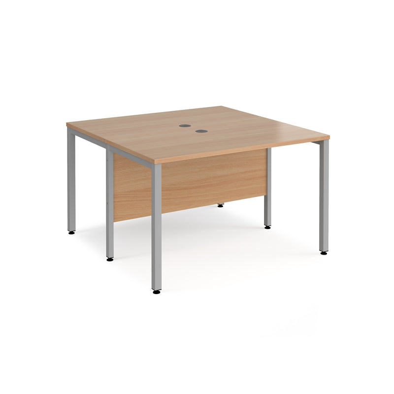 Maestro 25 600mm Deep Back To Back Straight Desks With Bench Leg - Beech - NWOF