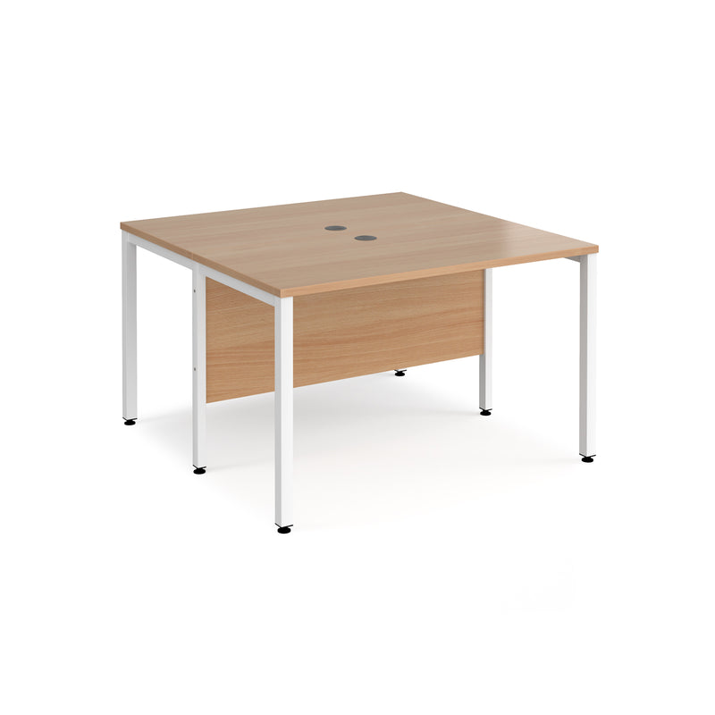 Maestro 25 600mm Deep Back To Back Straight Desks With Bench Leg - Beech - NWOF