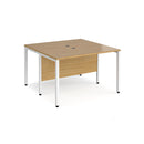 Maestro 25 600mm Deep Back To Back Straight Desks With Bench Leg - Oak - NWOF