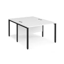 Maestro 25 800mm Deep Back To Back Straight Desks With Bench Leg - White - NWOF