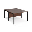 Maestro 25 800mm Deep Back To Back Straight Desks With Bench Leg - Walnut - NWOF