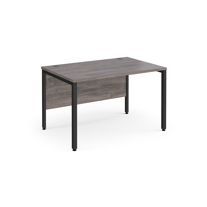 Maestro 25 800mm Deep Straight Desk With Bench Leg - Grey Oak - NWOF