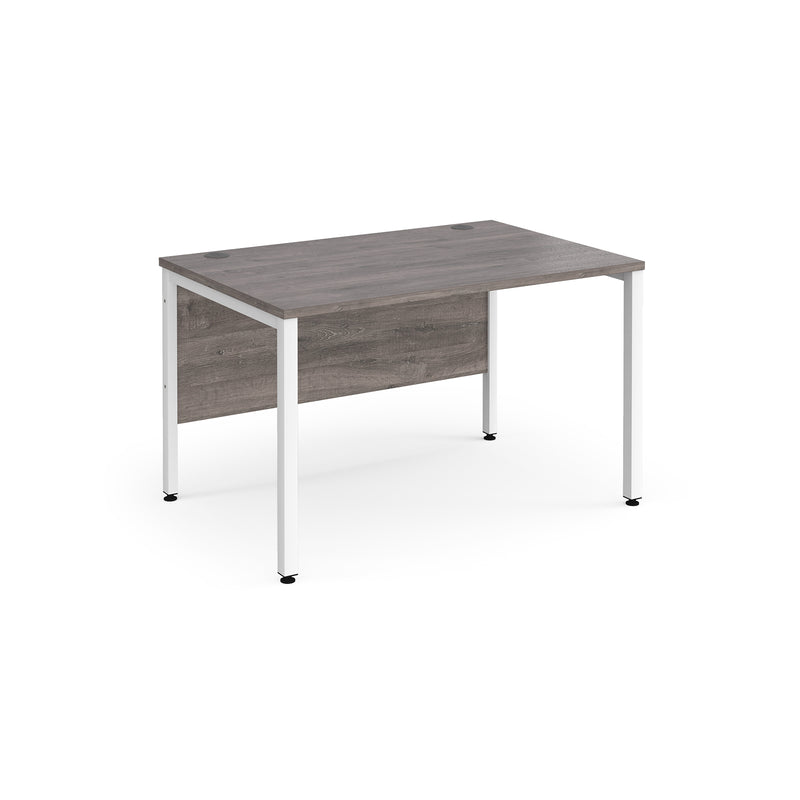 Maestro 25 800mm Deep Straight Desk With Bench Leg - Grey Oak - NWOF