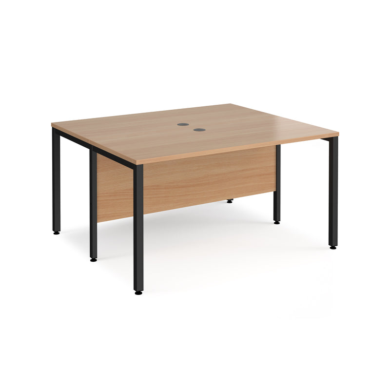 Maestro 25 600mm Deep Back To Back Straight Desks With Bench Leg - Beech - NWOF